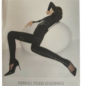 WOLFORD MERINO STUDS LEGGINGS black size L